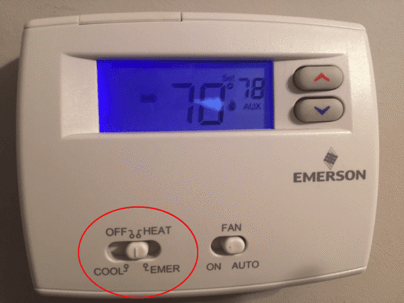 Heat pump emergency heat discount