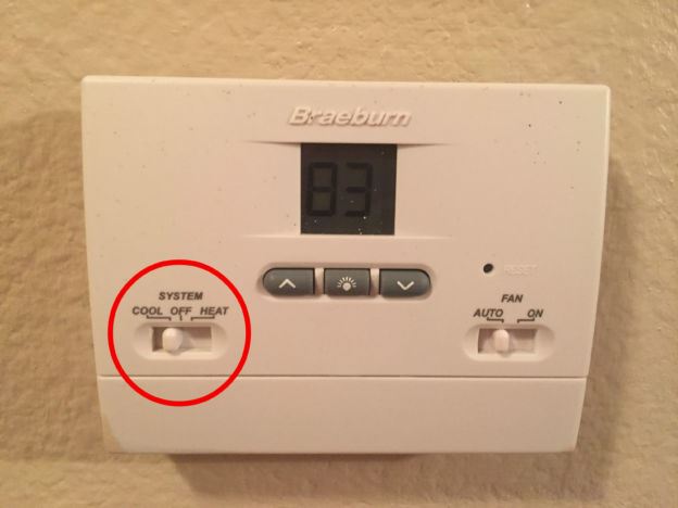 Thermostat setting, cool vs heating