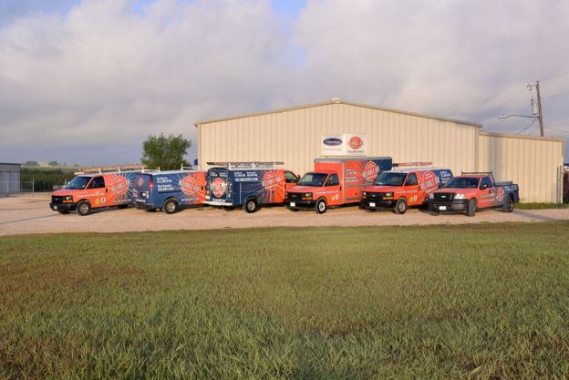 Reliable Air Vans Parked in a Line 