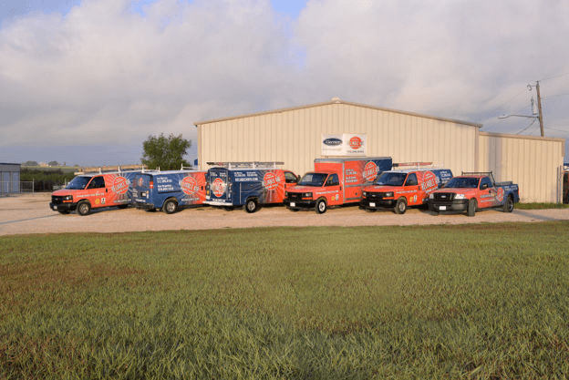 Reliable Air Vans Parked in a Line 