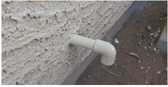 Example of a condensate drain line