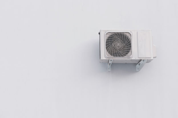 Ductless Mini AC System Mounted outside Building 