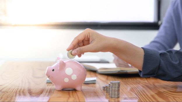 Person Putting Coins in a Piggybank 